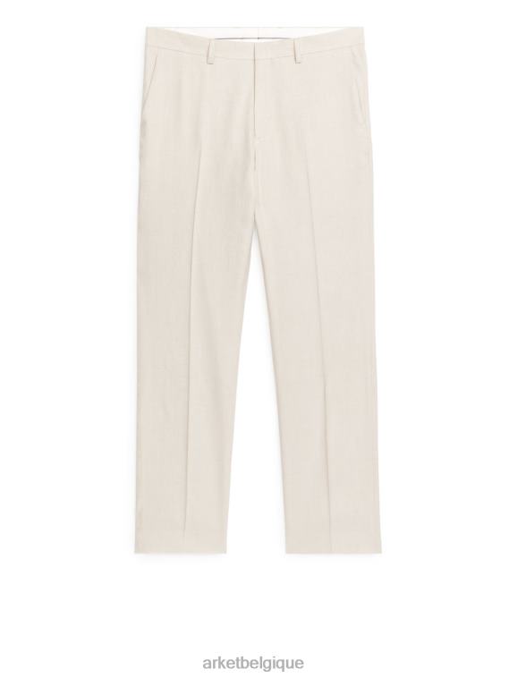 ARKET pantalon slim en chanvre et coton Hommes beige clair T46DR1074 vêtements
