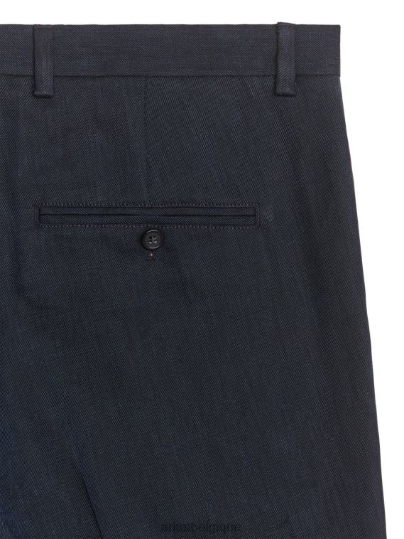ARKET pantalon slim en chanvre et coton Hommes bleu foncé T46DR1073 vêtements