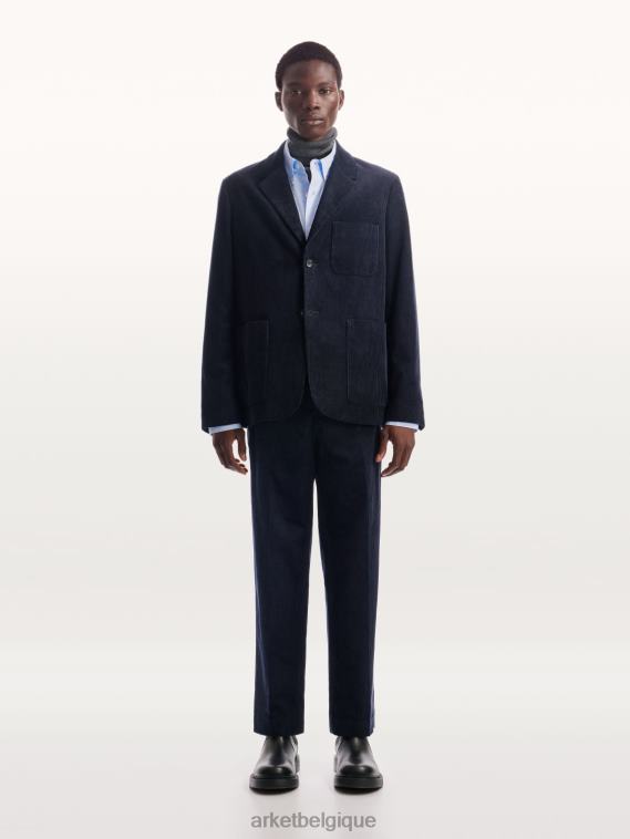 ARKET pantalon slim en laine hopsack Hommes bleu foncé T46DR1075 vêtements