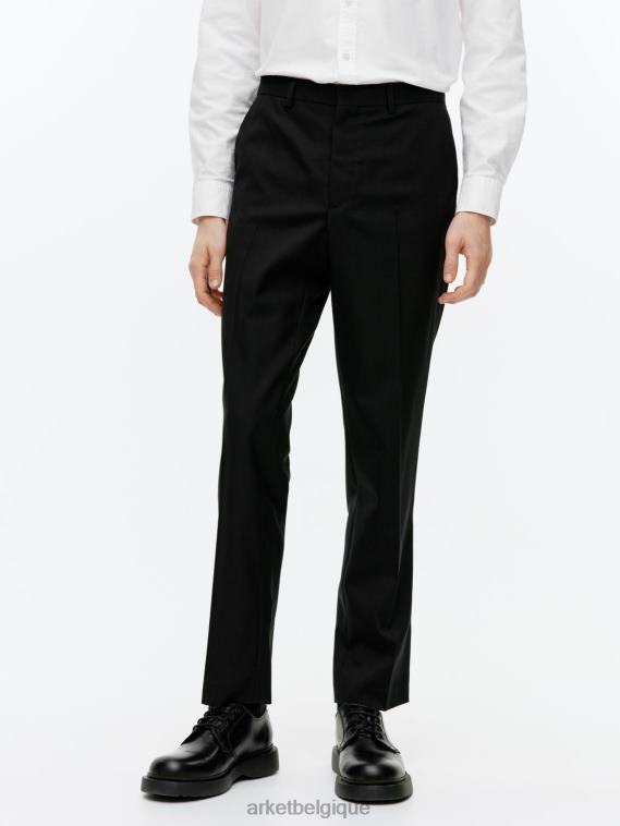 ARKET pantalon slim en laine hopsack Hommes noir T46DR1076 vêtements