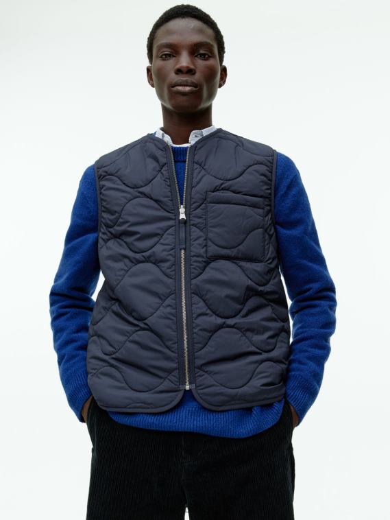 ARKET gilet doublé matelassé Hommes bleu foncé T46DR1159 vêtements