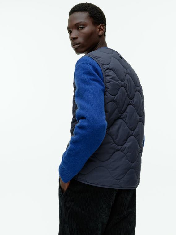 ARKET gilet doublé matelassé Hommes bleu foncé T46DR1159 vêtements