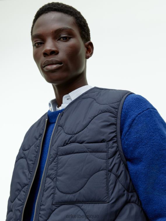 ARKET gilet doublé matelassé Hommes bleu foncé T46DR1159 vêtements
