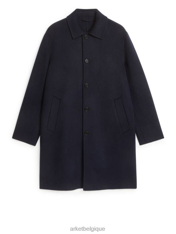 ARKET manteau en laine mélangée double face Hommes bleu foncé T46DR1161 vêtements