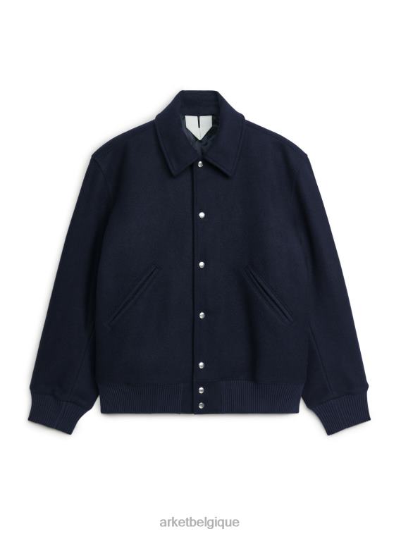 ARKET veste universitaire en laine Hommes bleu foncé T46DR1167 vêtements