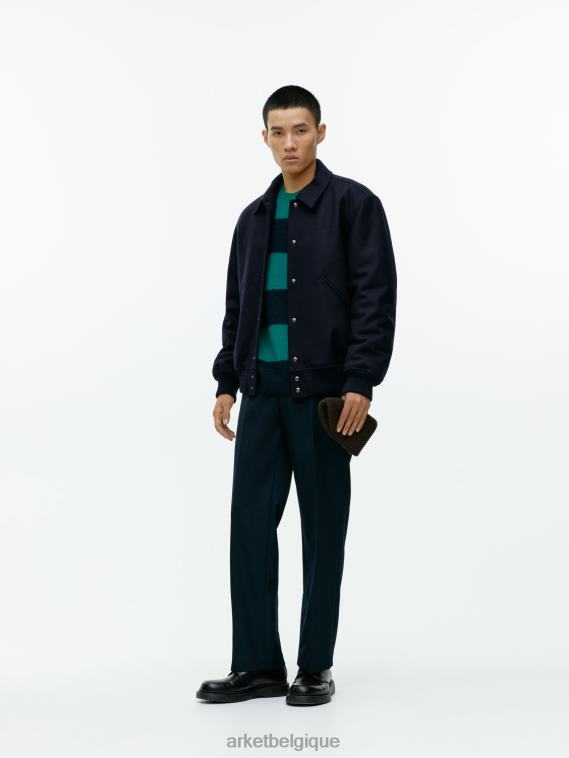 ARKET veste universitaire en laine Hommes bleu foncé T46DR1167 vêtements