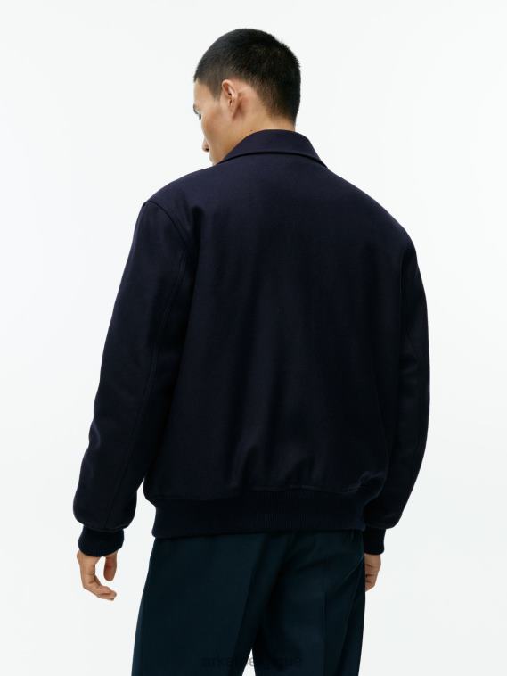 ARKET veste universitaire en laine Hommes bleu foncé T46DR1167 vêtements