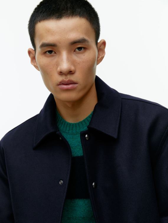 ARKET veste universitaire en laine Hommes bleu foncé T46DR1167 vêtements