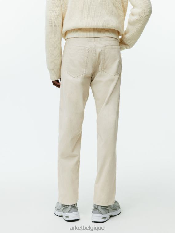 ARKET pantalon ample en velours côtelé Hommes blanc cassé T46DR1068 vêtements
