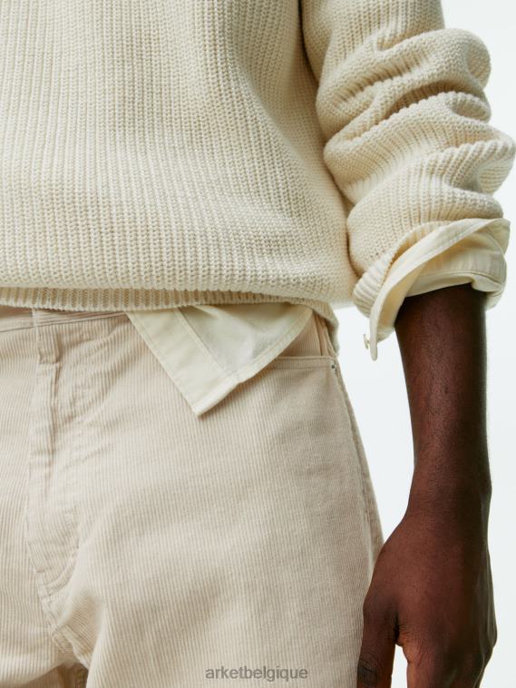 ARKET pantalon ample en velours côtelé Hommes blanc cassé T46DR1068 vêtements