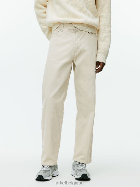 ARKET pantalon ample en velours côtelé Hommes blanc cassé T46DR1068 vêtements