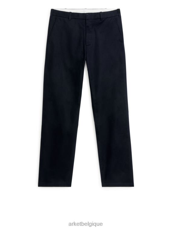 ARKET pantalon chino classique en coton stretch Hommes bleu foncé T46DR1081 vêtements