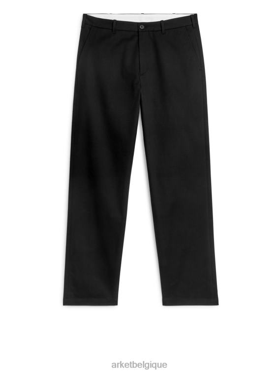 ARKET pantalon chino classique en coton stretch Hommes noir T46DR1086 vêtements