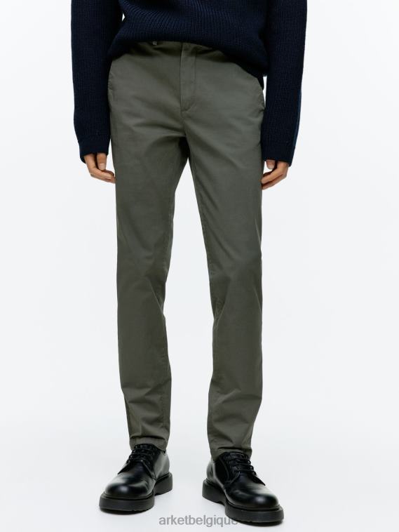 ARKET pantalon chino slim stretch Hommes vert kaki T46DR1071 vêtements