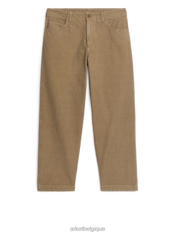 ARKET pantalon en coton Hommes Beige foncé T46DR1079 vêtements