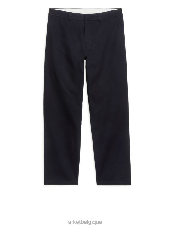 ARKET pantalon en sergé de coton Hommes bleu foncé T46DR1091 vêtements