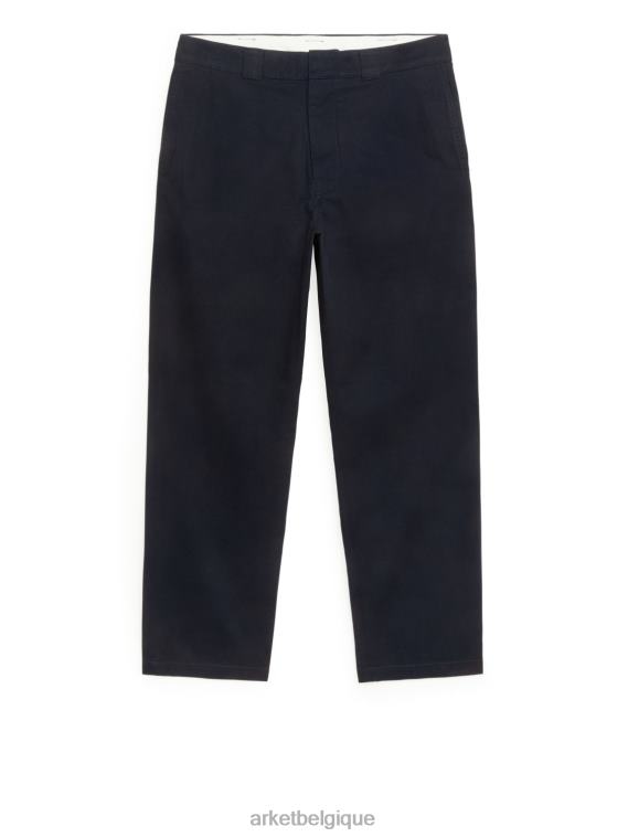 ARKET pantalon en sergé de coton Hommes bleu foncé T46DR1091 vêtements