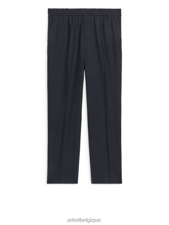 ARKET pantalon hopsack à lien de resserrage Hommes bleu foncé T46DR1090 vêtements