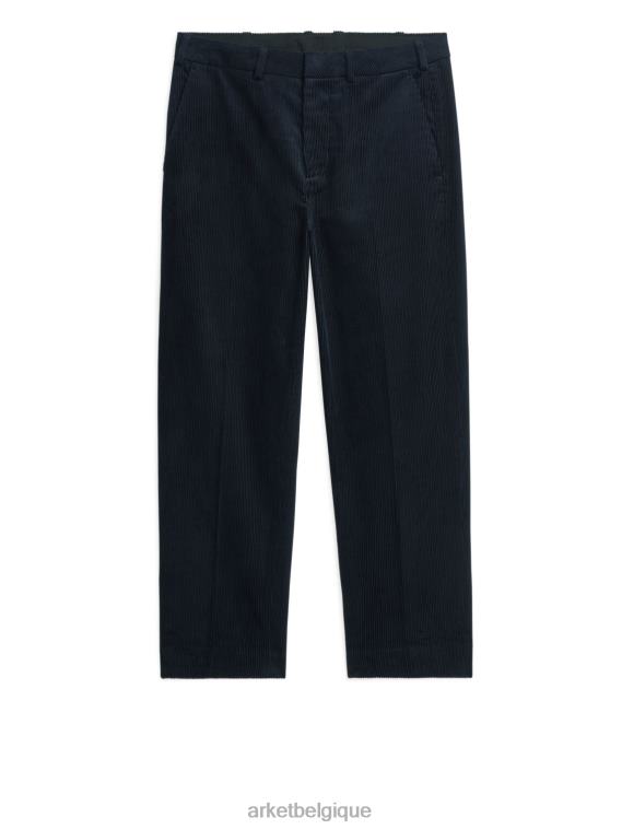 ARKET pantalon raccourci en velours côtelé Hommes bleu foncé T46DR1082 vêtements