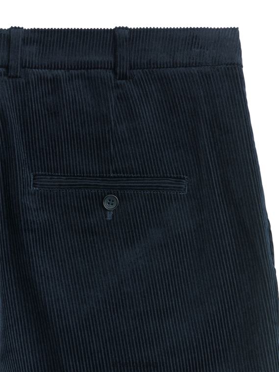 ARKET pantalon raccourci en velours côtelé Hommes bleu foncé T46DR1082 vêtements