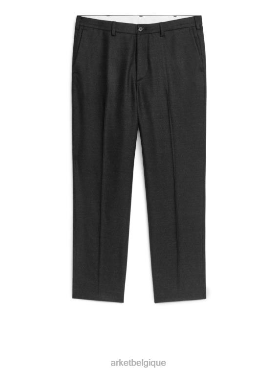 ARKET pantalon raccourci fuselé en laine Hommes gris mélangé T46DR1083 vêtements