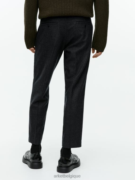 ARKET pantalon raccourci fuselé en laine Hommes gris mélangé T46DR1083 vêtements