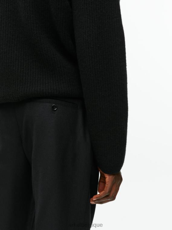 ARKET pantalon raccourci fuselé en laine Hommes noir T46DR1087 vêtements