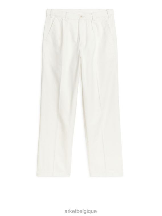 ARKET pantalon utilitaire en toile de coton Hommes blanc cassé T46DR1064 vêtements