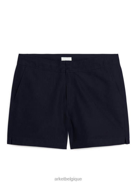 ARKET short de bain en seersucker Hommes bleu foncé T46DR1144 vêtements