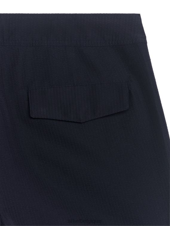 ARKET short de bain en seersucker Hommes bleu foncé T46DR1144 vêtements