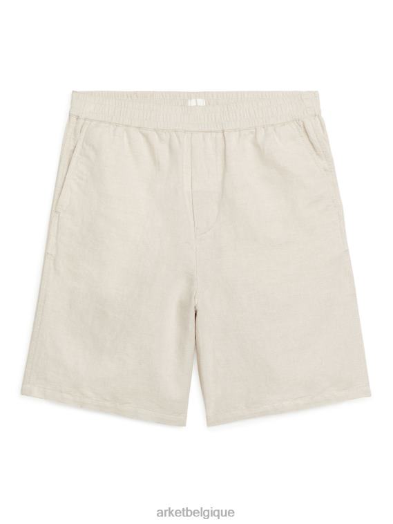 ARKET short en coton et lin à cordon de serrage Hommes beige clair T46DR1118 vêtements