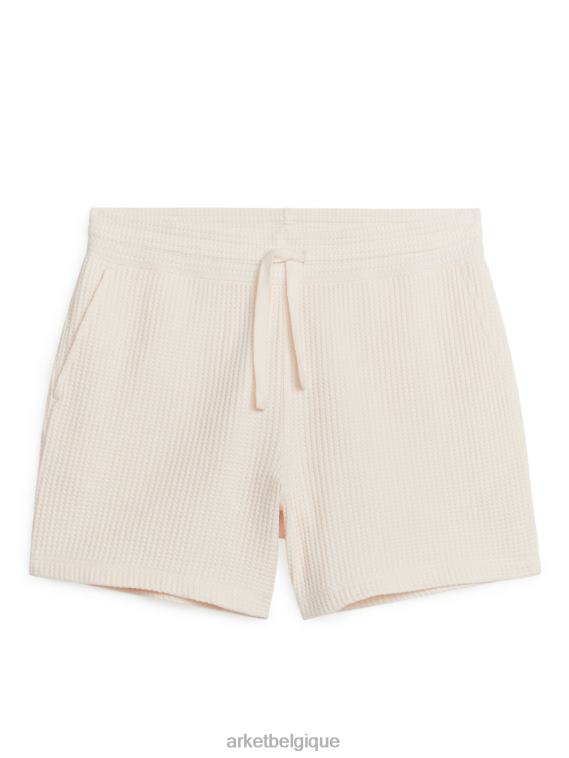 ARKET short en coton gaufré Hommes blanc cassé T46DR1127 vêtements