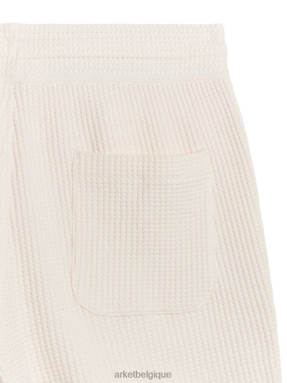 ARKET short en coton gaufré Hommes blanc cassé T46DR1127 vêtements