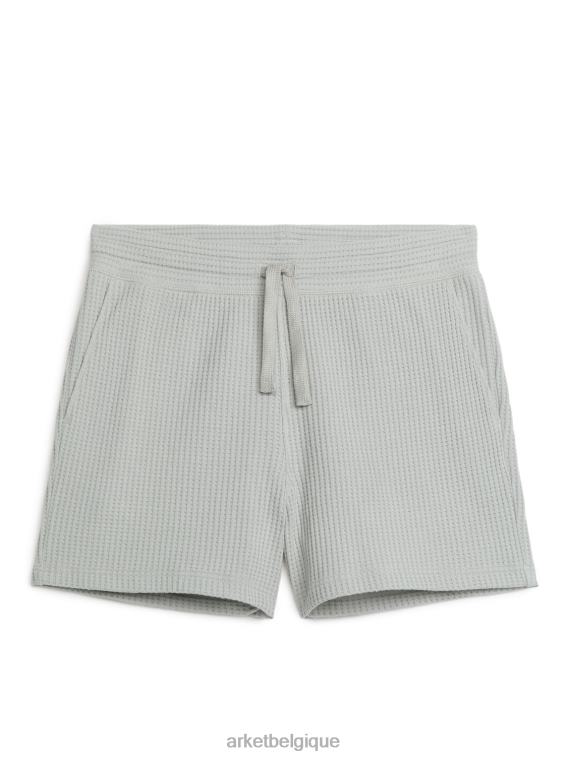 ARKET short en coton gaufré Hommes gris T46DR1126 vêtements