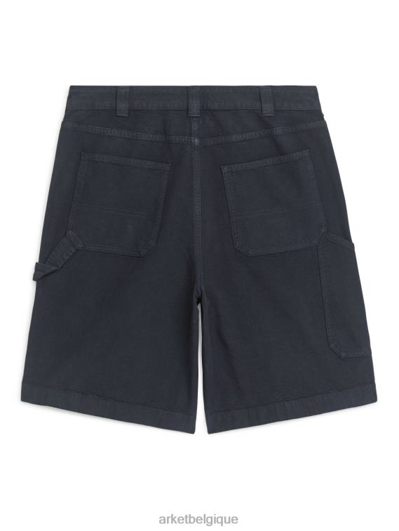 ARKET short utilitaire en coton Hommes bleu foncé T46DR1125 vêtements