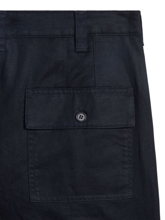 ARKET short utilitaire en coton et lin Hommes bleu foncé T46DR1123 vêtements