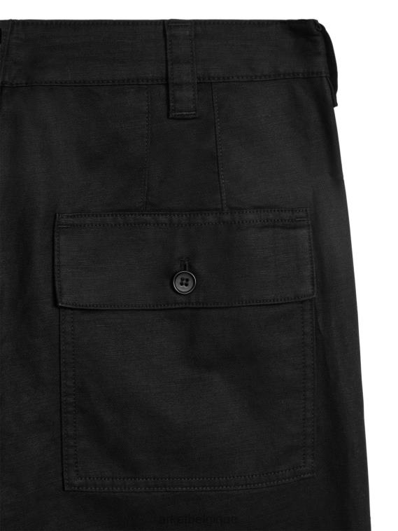 ARKET short utilitaire en coton et lin Hommes noir T46DR1124 vêtements