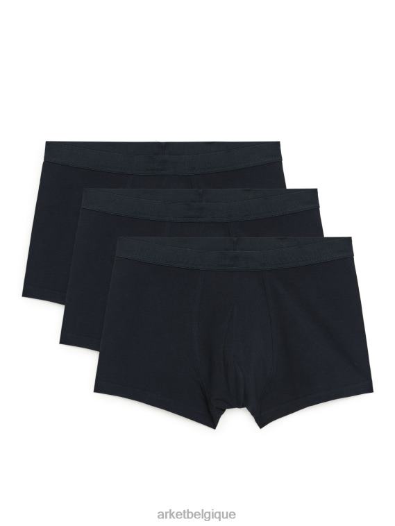 ARKET boxers en coton pima, lot de 3 Hommes bleu foncé T46DR1224 vêtements