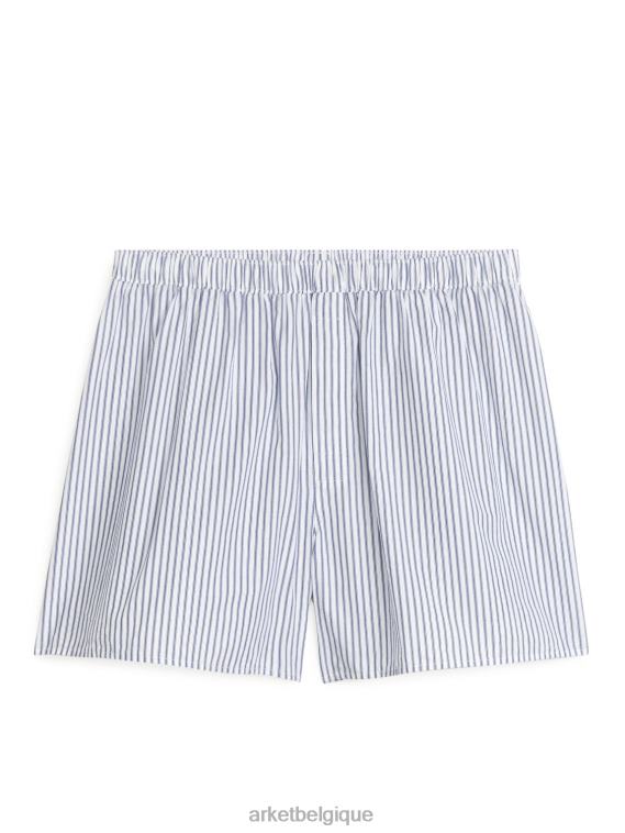 ARKET boxers en coton tissé, lot de 2 Hommes bleu foncé/rayé T46DR1232 vêtements