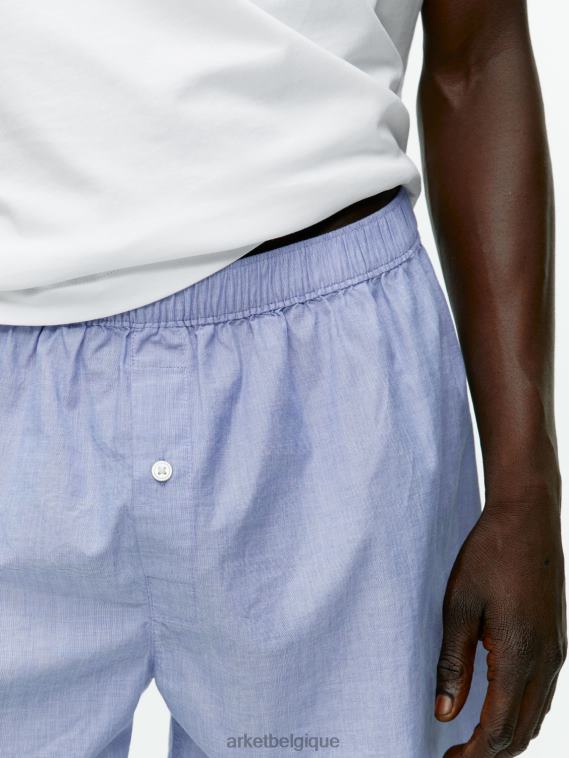 ARKET boxers en coton tissé, lot de 2 Hommes bleu rayé T46DR1228 vêtements