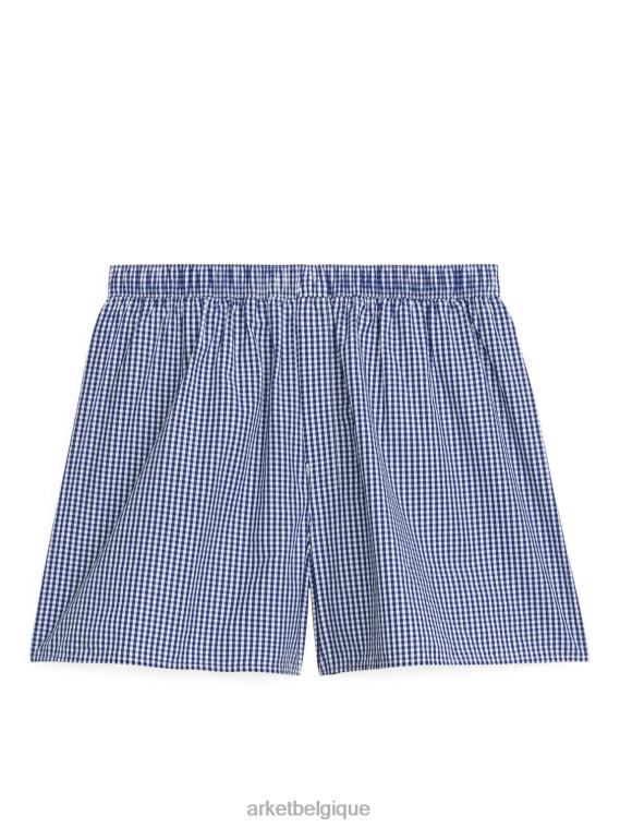ARKET boxers en coton tissé, lot de 2 Hommes carreaux bleu foncé T46DR1230 vêtements
