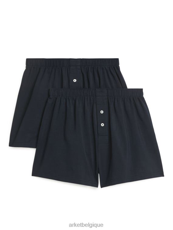 ARKET boxers en jersey de coton pima, lot de 2 Hommes bleu foncé T46DR1233 vêtements