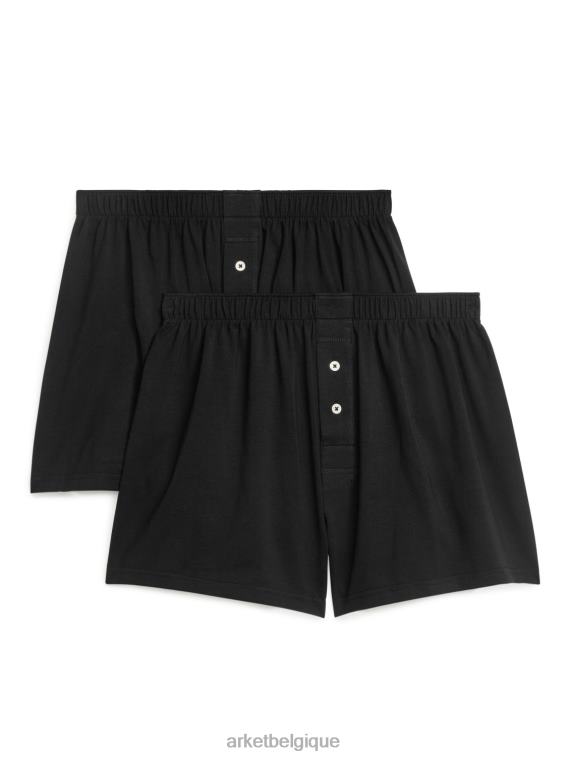 ARKET boxers en jersey de coton pima, lot de 2 Hommes noir T46DR1234 vêtements