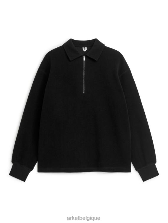 ARKET pull en laine à demi-zip Hommes noir T46DR915 vêtements