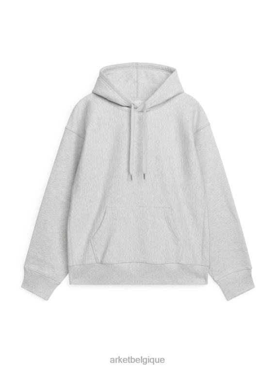 ARKET sweat à capuche ample et épais Hommes gris clair T46DR922 vêtements
