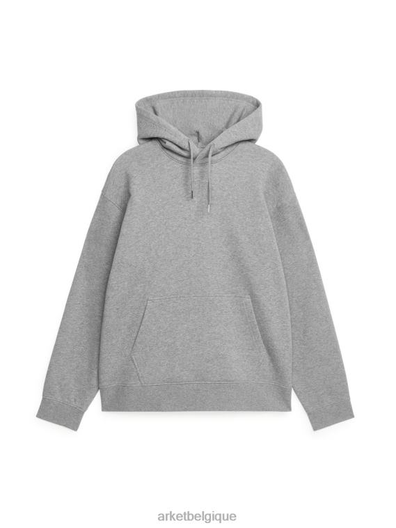 ARKET sweat à capuche décontracté en tissu éponge Hommes gris mélangé T46DR921 vêtements