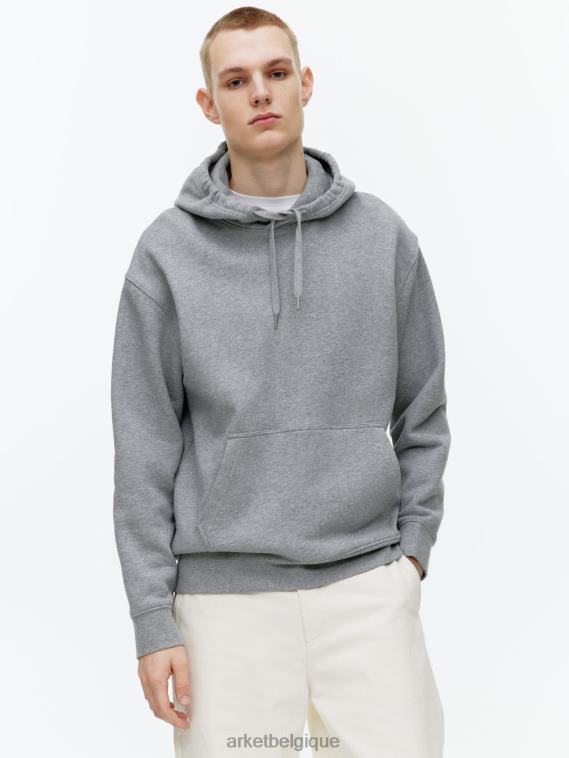 ARKET sweat à capuche décontracté en tissu éponge Hommes gris mélangé T46DR921 vêtements