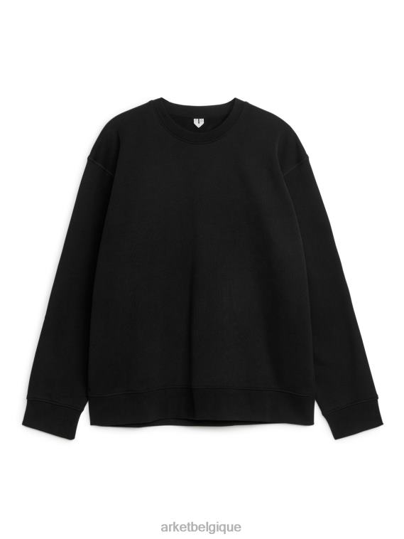 ARKET sweat-shirt décontracté en tissu éponge Hommes noir T46DR919 vêtements