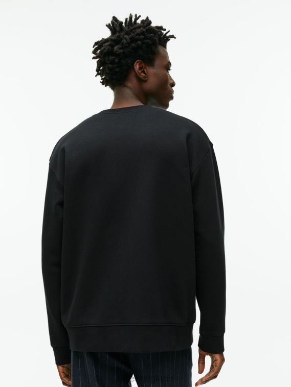 ARKET sweat-shirt décontracté en tissu éponge Hommes noir T46DR919 vêtements