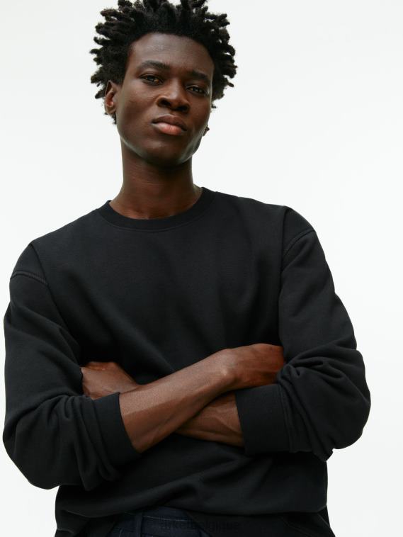 ARKET sweat-shirt décontracté en tissu éponge Hommes noir T46DR919 vêtements
